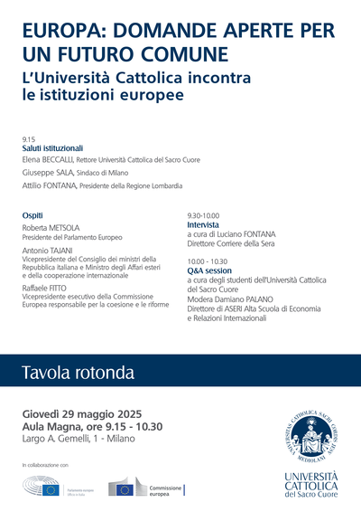 Programma 29 maggio 2025 Università Cattolica